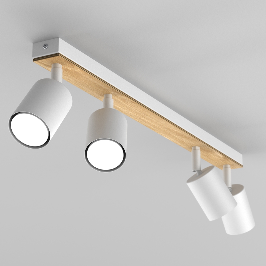 Reflektorska svjetiljka TULON 4xGU10/8W/230V bijela/hrast