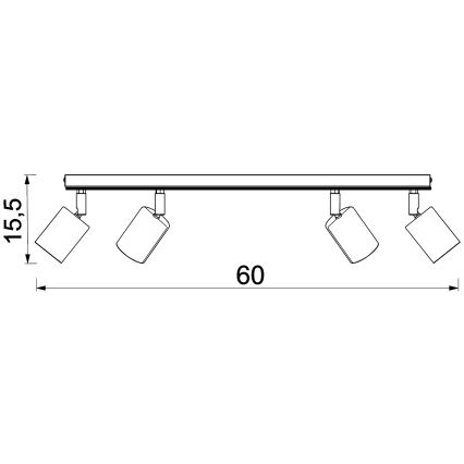 Reflektorska svjetiljka TULON 4xGU10/8W/230V crna/hrast