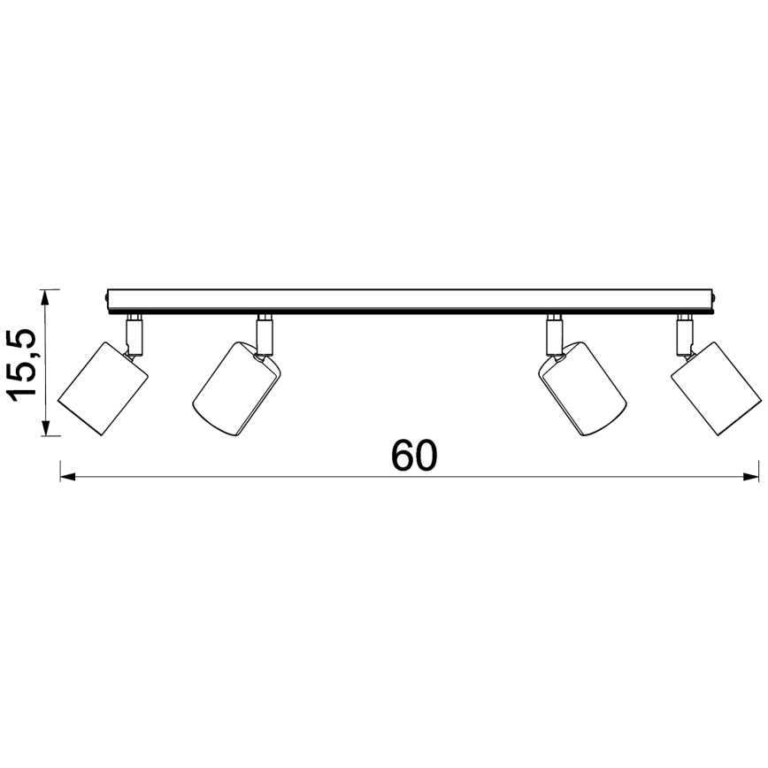 Reflektorska svjetiljka TULON 4xGU10/8W/230V crna/hrast