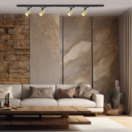 Reflektorska svjetiljka u tračnom sustavu VOLF 4xGU10/10W/230V zlatna/crna