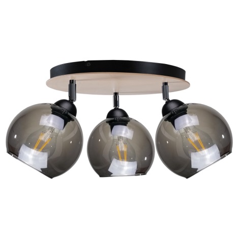 Reflektorska svjetiljka UNO WOOD 3xE27/60W/230V crna/smeđa