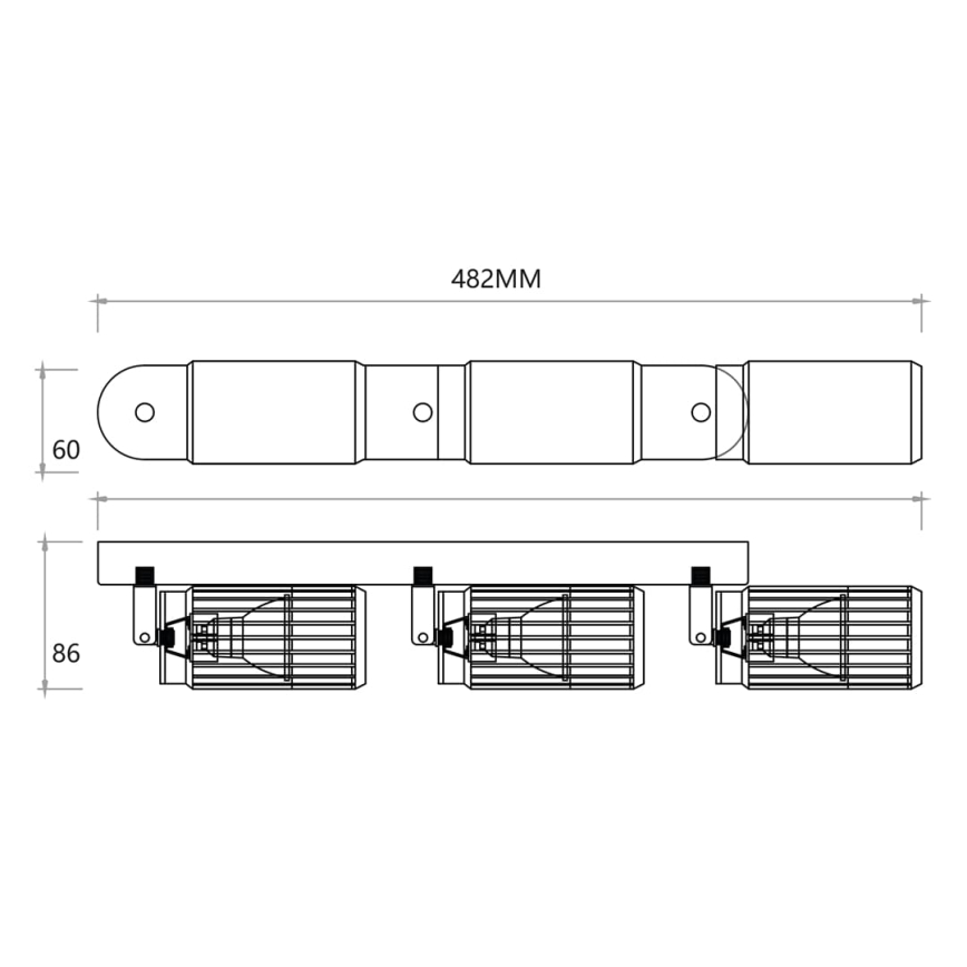 Reflektorska svjetiljka VERTICAL 3xGU10/8W/230V crna