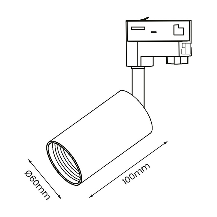 Reflektorska svjetiljka za 3-fazni tračni sustav PIPE 1xGU10/25W/230V bijela