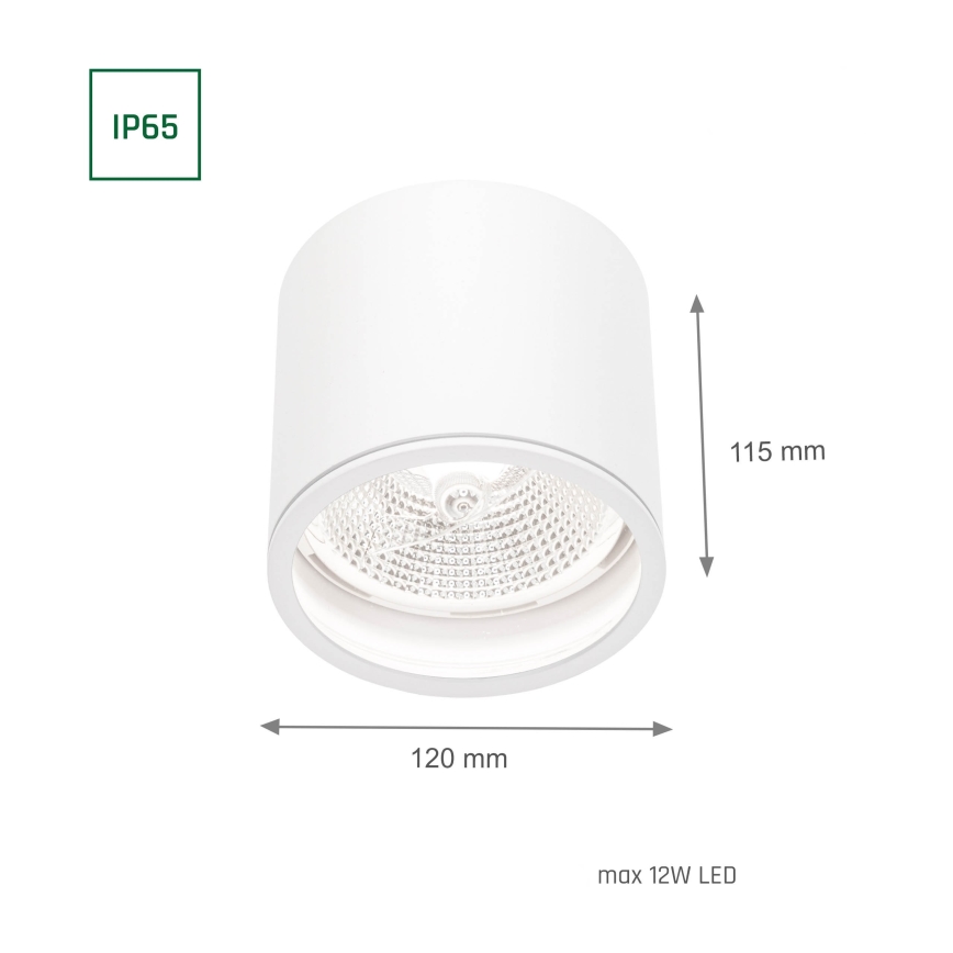 Reflektorska svjetiljka za kupaonicu CHLOE AR111 1xGU10/12W/230V IP65 okrugli bijela
