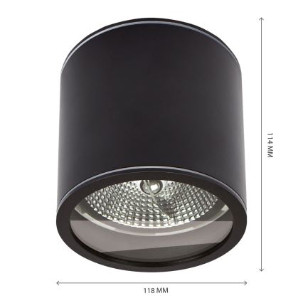 Reflektorska svjetiljka za kupaonicu CHLOE AR111 1xGU10/15W/230V IP44 okrugli crna