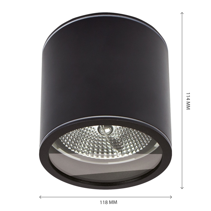 Reflektorska svjetiljka za kupaonicu CHLOE AR111 1xGU10/15W/230V IP44 okrugli crna