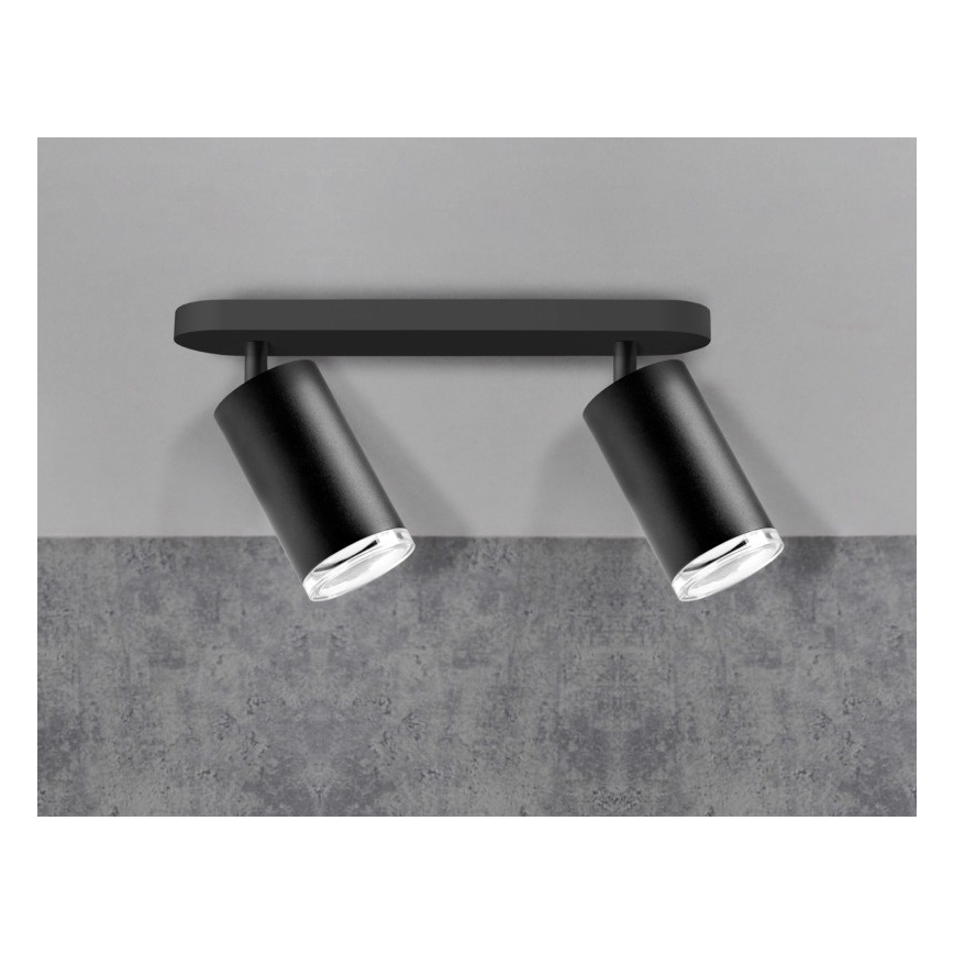 Reflektorska svjetiljka za kupaonicu TURYN 2xGU10/10W/230V IP44 crna