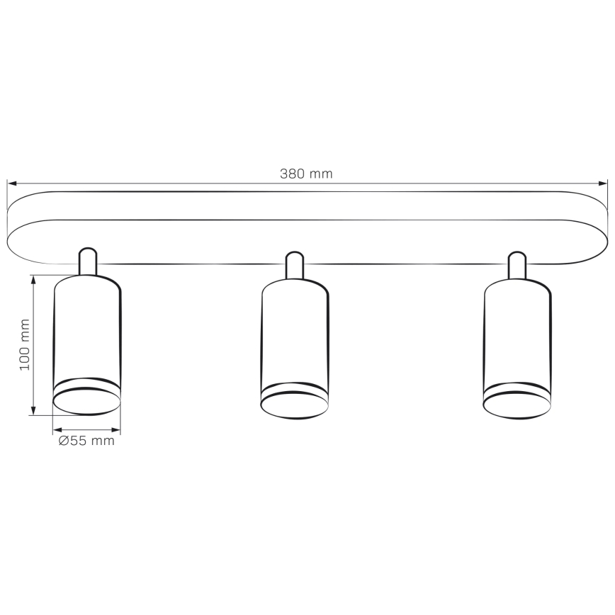 Reflektorska svjetiljka za kupaonicu TURYN 3xGU10/10W/230V IP44 bijela