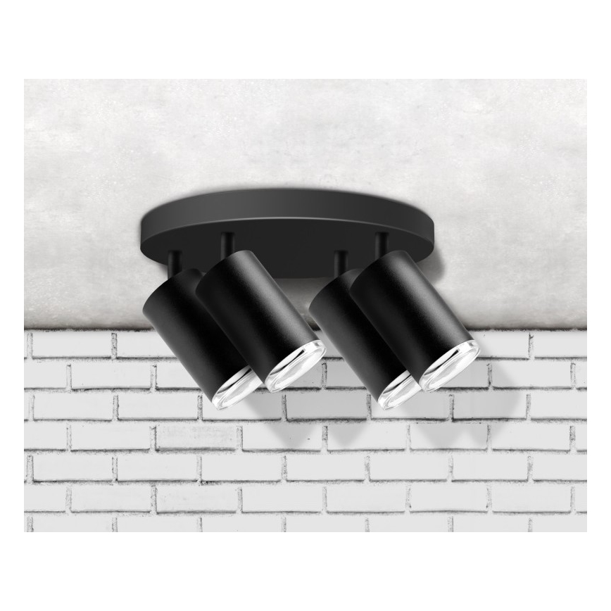Reflektorska svjetiljka za kupaonicu TURYN 4xGU10/10W/230V IP44 crna