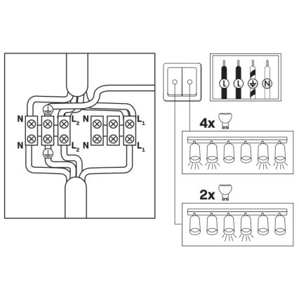 Reflektorska svjetiljka za kupaonicu TURYN 6xGU10/10W/230V IP44 crna