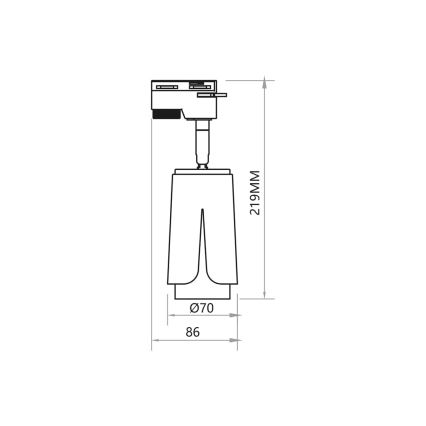 Reflektorska svjetiljka za tračni sustav FLOWER 1xGU10/8W/230V crna