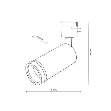 Reflektorska svjetiljka za 1-fazni tračni sustav JET RING 1xGU10/10W/230V crna