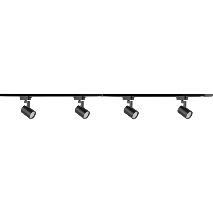 Reflektorska svjetiljka za tračni sustav LYNX 4xGU10/10W/230V + 2 x 75 cm tračni sustav crna