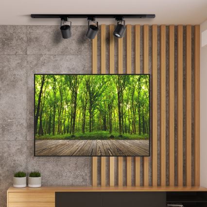Reflektorska svjetiljka za tračni sustav MINOR 3xGU10/10W/230V + 1 m sustav vodilica crna