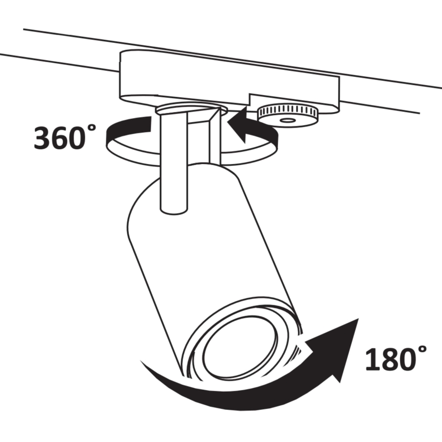Reflektorska svjetiljka za tračni sustav MINOR 3xGU10/10W/230V + 1 m sustav vodilica crna