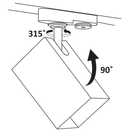 Reflektorska svjetiljka za tračni sustav SQUARE 3xGU10/10W/230V + 1 m sustav vodilica crna