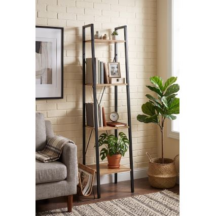 Regal NARVIK 148x34 cm crna/hrast sonoma