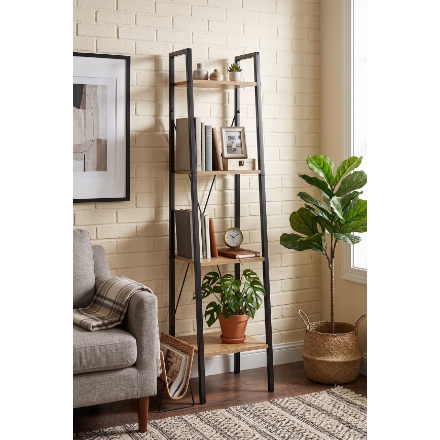 Regal NARVIK 148x34 cm crna/hrast sonoma