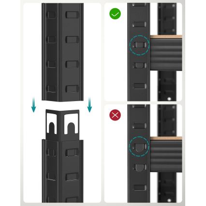 Regal ORDIFY, crne boje