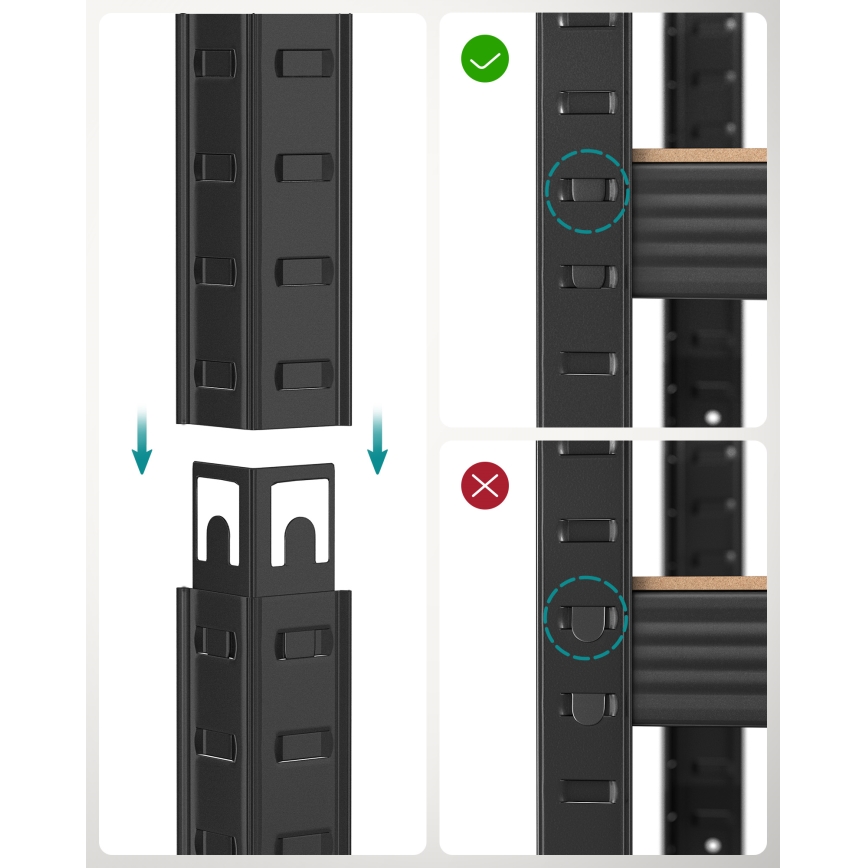 Regal ORDIFY smeđi/crni