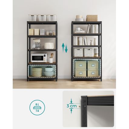 Regal ORDIFY smeđi/crni