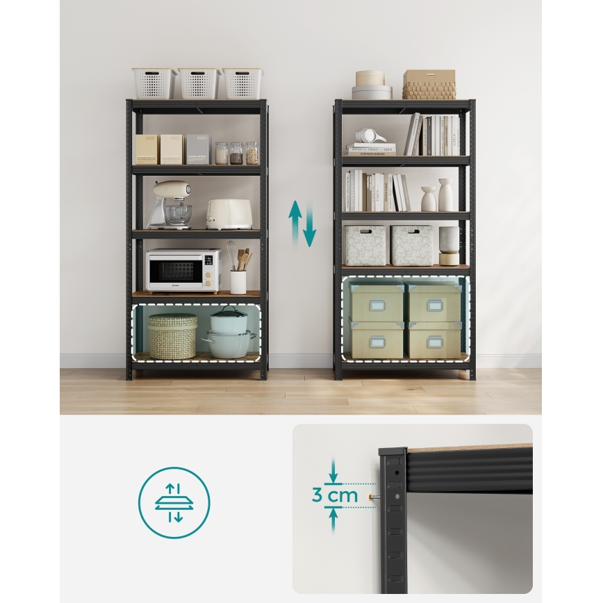 Regal ORDIFY smeđi/crni