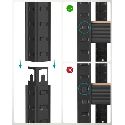 Regal ORDIFY smeđi/crni