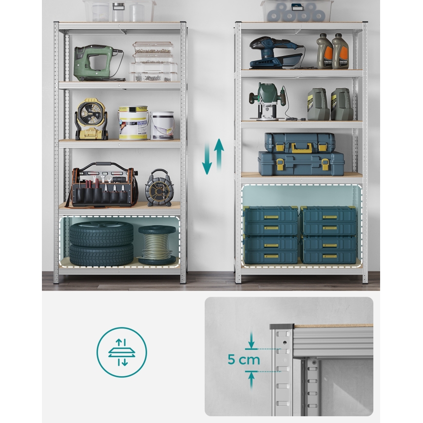 Regal ORDIFY srebrni