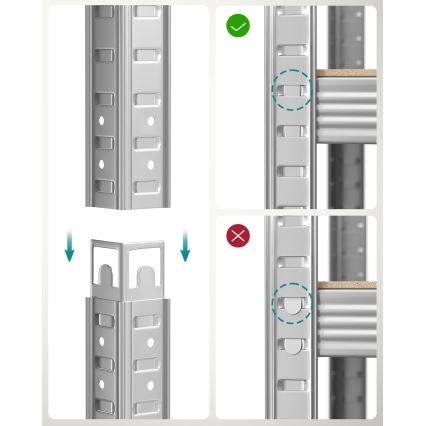 Regal ORDIFY srebrni