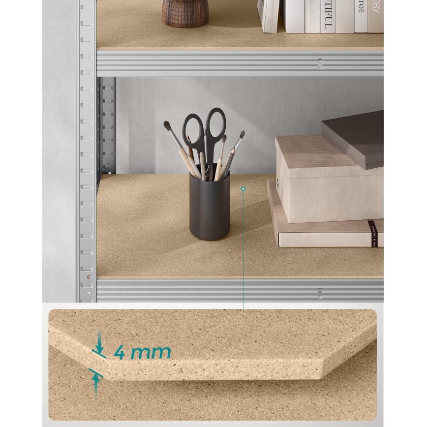 Regal ORDIFY srebrni