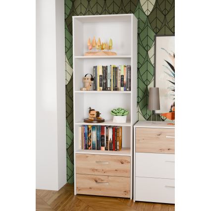 Regal URO hrast artisan/bijela