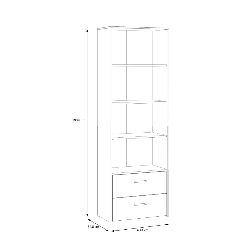 Regal URO hrast artisan/bijela