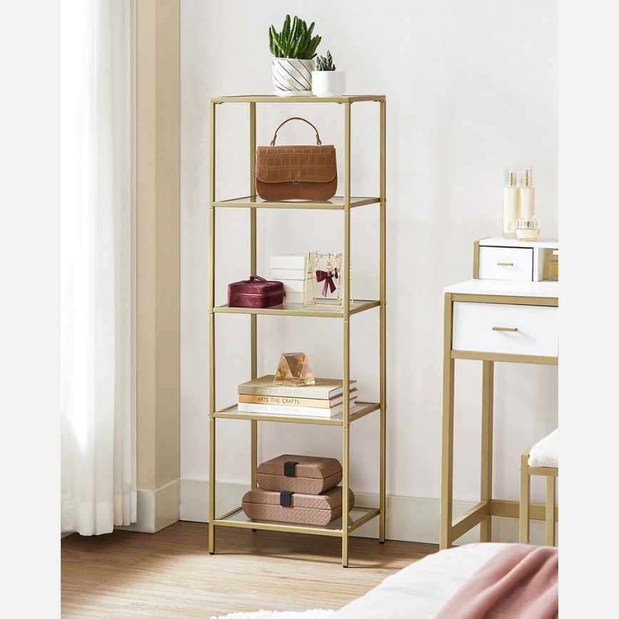 Regal za knjige GLASY 40x125x30 cm zlatni