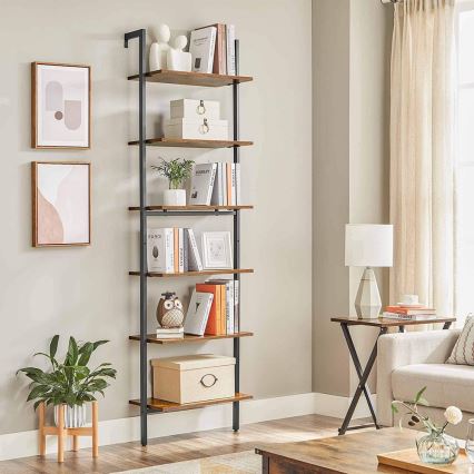 Regal za knjige NAVARO, smeđa/crna