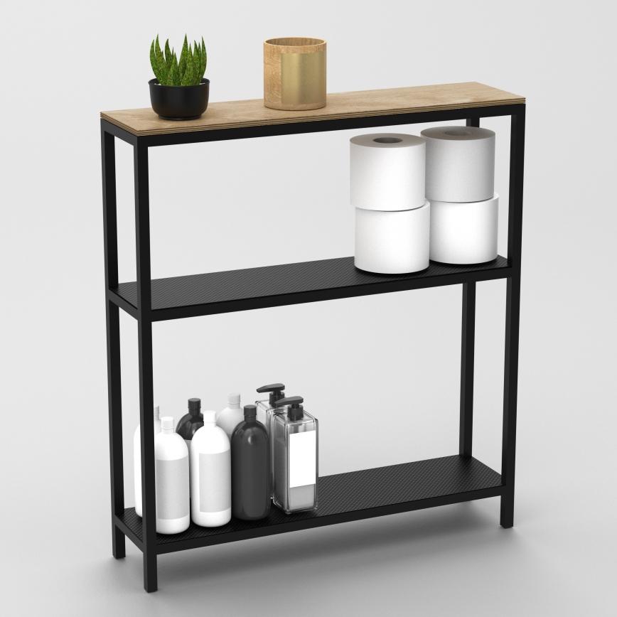 Regal za kupaonicu 67x60 cm crna