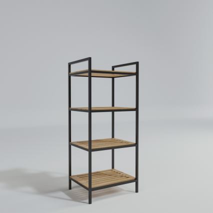Regal za kupaonicu STRALSUND 110x45 cm hrast/crna