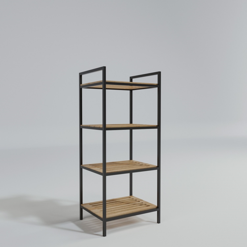 Regal za kupaonicu STRALSUND 110x45 cm hrast/crna