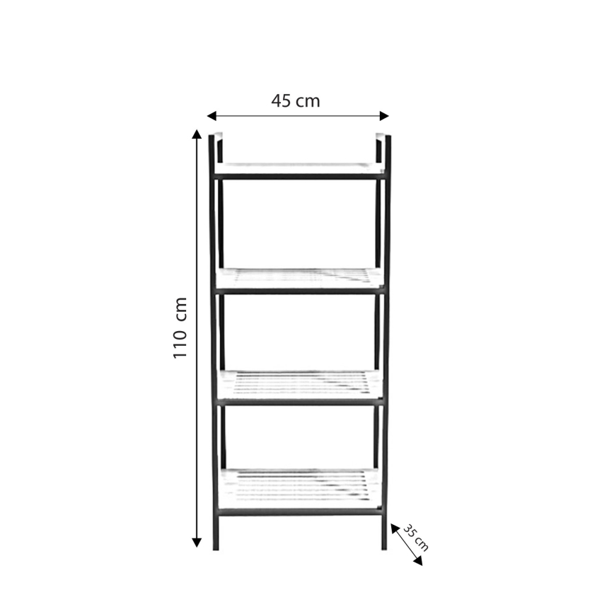 Regal za kupaonicu STRALSUND 110x45 cm hrast/crna