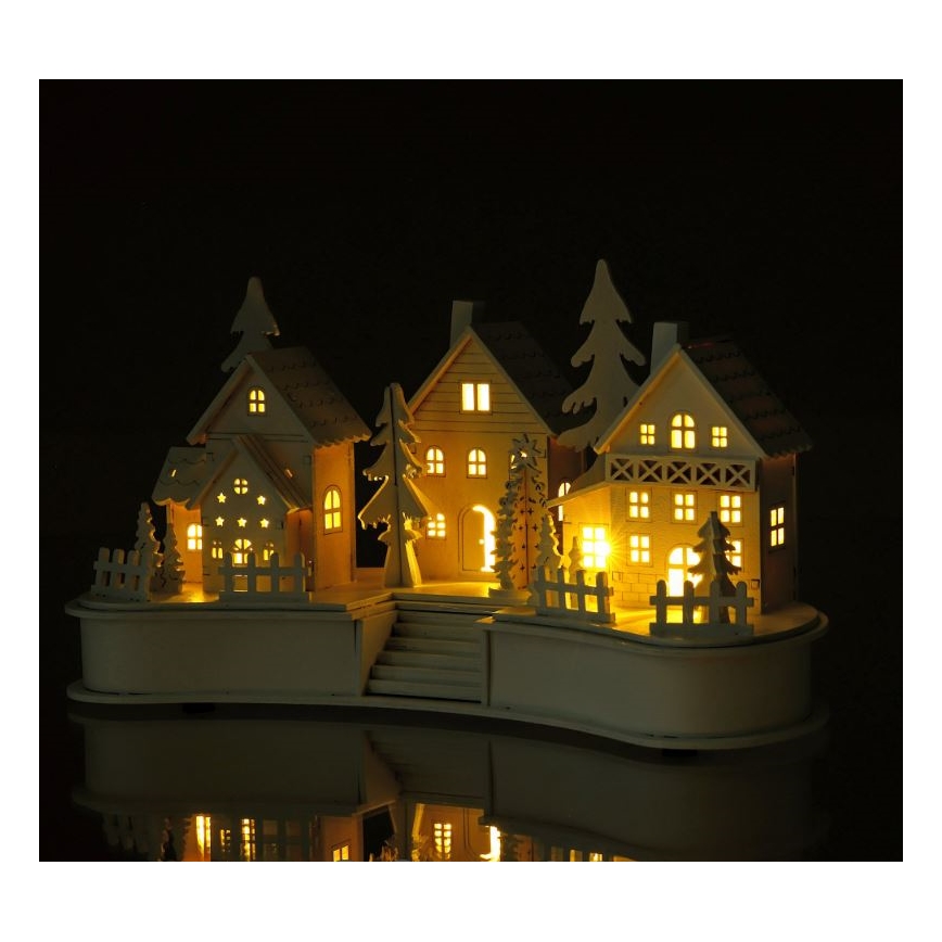 LED Božićna dekoracija LED/2xAA selo
