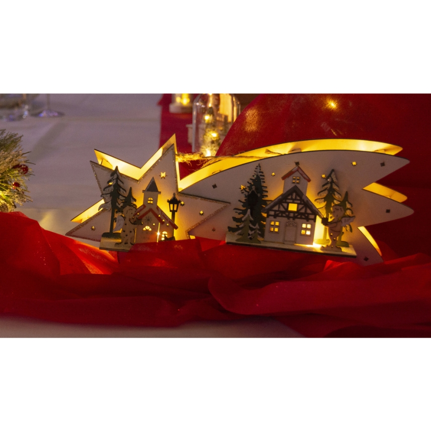 LED Božićna dekoracija LED/2xAA zvijezda repatica