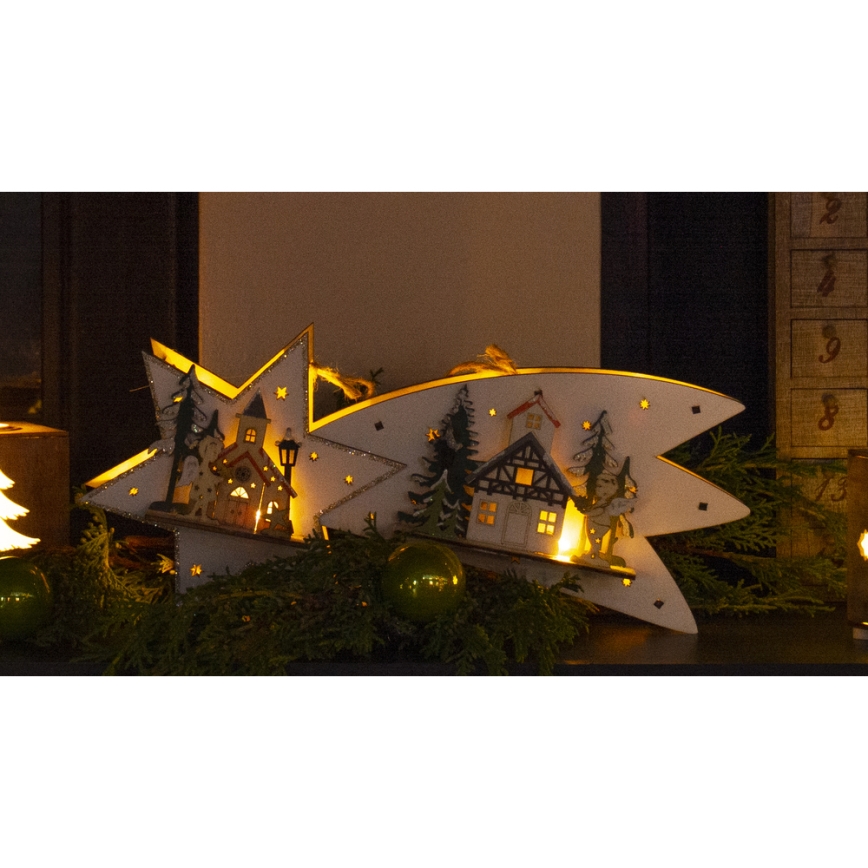 LED Božićna dekoracija LED/2xAA zvijezda repatica