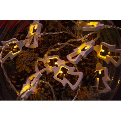 LED Božićne lampice 10xLED/2xAA 1,8m topla bijela