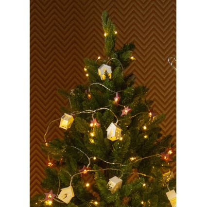 LED Božićne lampice 10xLED/2xAA 2,3m topla bijela