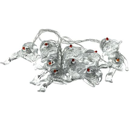 LED Božićne lampice 10xLED/2xAA/topla bijela 1,65m snjegovići
