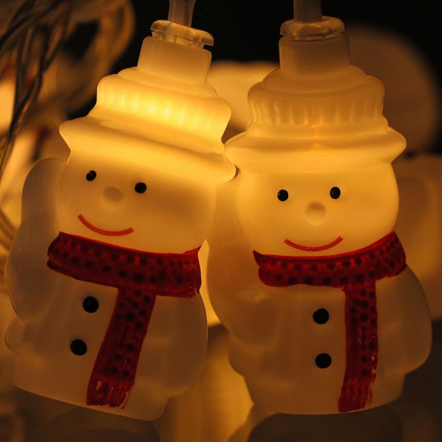 LED Božićne lampice 20xLED/3xAA/topla bijela 3,3m snjegovići