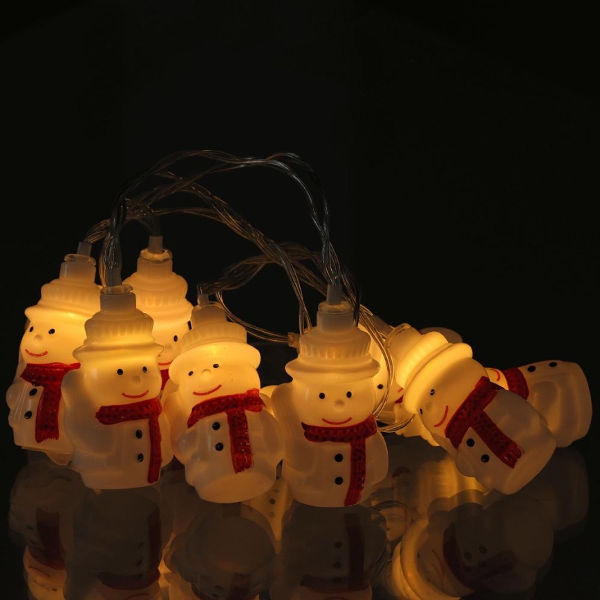 LED Božićne lampice 20xLED/3xAA/topla bijela 3,3m snjegovići