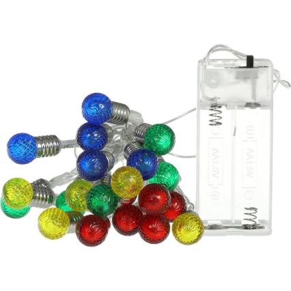 LED Božićni lanac 20xLED/2xAA/topla bijela 1,8m žarulje