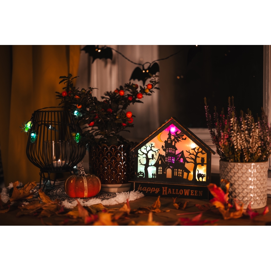 LED Dekoracija HALLOWEEN LED/2xAA/multicolor ukleta kuća