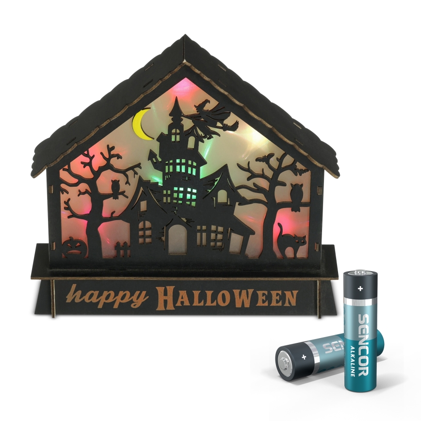 LED Dekoracija HALLOWEEN LED/2xAA/multicolor ukleta kuća