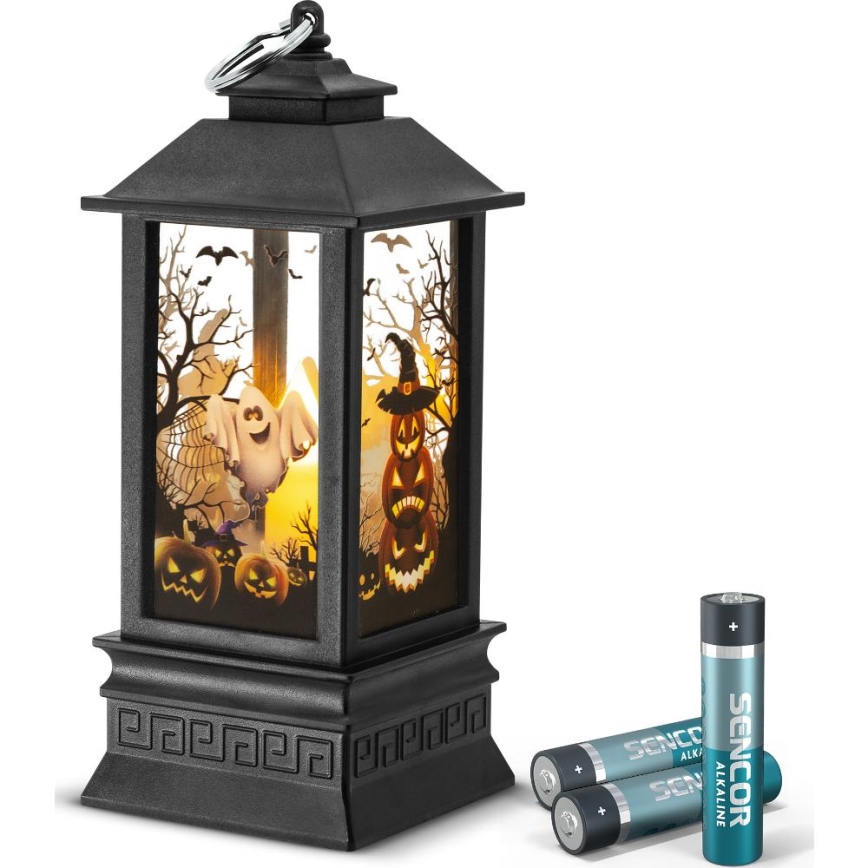 LED Dekoracija HALLOWEEN LED/3xAAA/topla bijela fenjer s bundevama